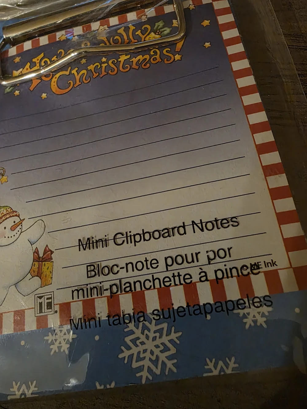 3 Piece Lot Mary Engelbreit Holiday Notepad & Mini Clipboard & 2 Emery Boards
